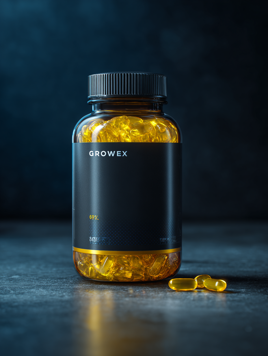 Growex természetes kiegészítő véráramlás javítására semleges háttéren